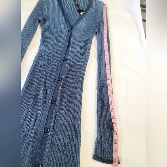 rag & bone Blue Long Sleeve Knit Dress - Picture 5 of 8